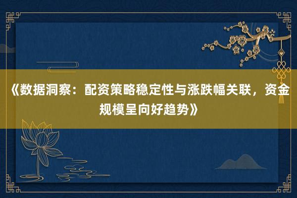 《数据洞察：配资策略稳定性与涨跌幅关联，资金规模呈向好趋势》