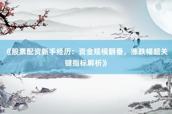 《股票配资新手经历：资金规模翻番，涨跌幅超关键指标解析》