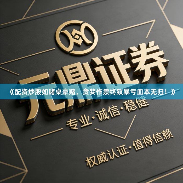 《配资炒股如赌桌豪赌,贪婪作祟终致暴亏血本无归!》