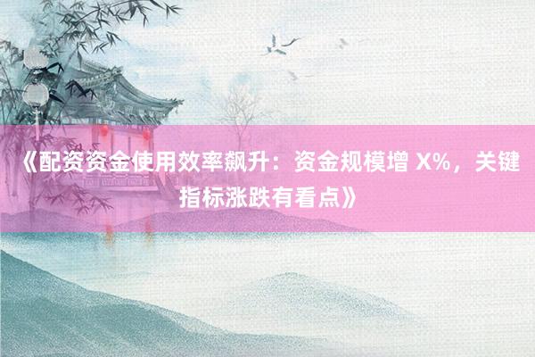 《配资资金使用效率飙升：资金规模增 X%，关键指标涨跌有看点》