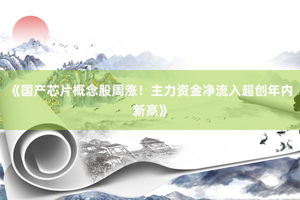 《国产芯片概念股周涨！主力资金净流入超创年内新高》