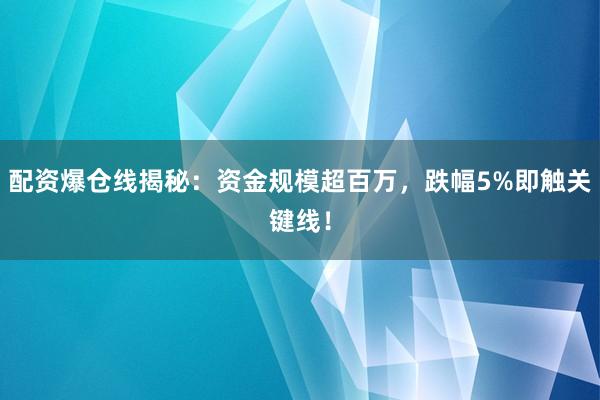 配资爆仓线揭秘：资金规模超百万，跌幅5%即触关键线！