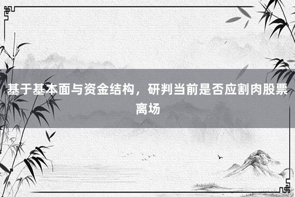 基于基本面与资金结构，研判当前是否应割肉股票离场