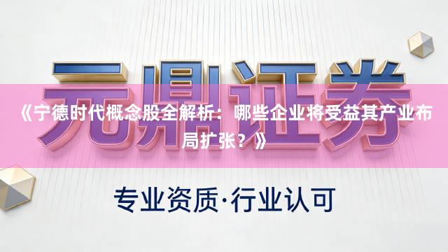 《宁德时代概念股全解析:哪些企业将受益其产业布局扩张?》