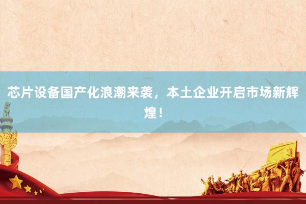 芯片设备国产化浪潮来袭，本土企业开启市场新辉煌！