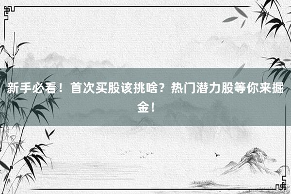 新手必看!首次买股该挑啥?热门潜力股等你来掘金!
